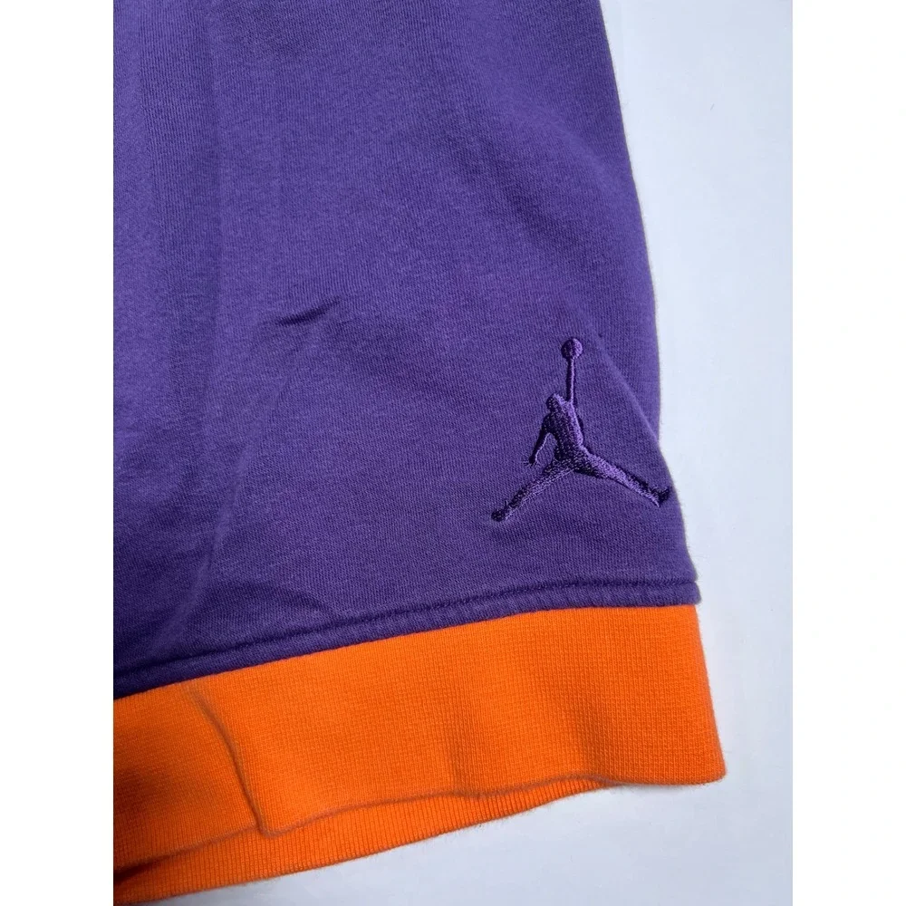 Jordan Basketball Shorts Mens 3XL Purple Orange French Terry Jumpman Athletic